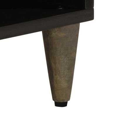 ТВ шкаф, черен, 100x33x46 см, мангово дърво масив