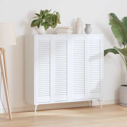 Врати за шкафове Louvred Design 4 бр. бели 99x29,5 см