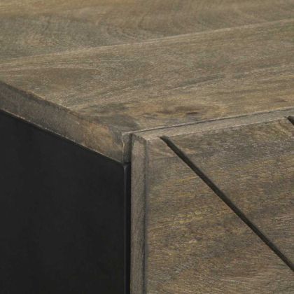 Бюфет черен 40x33x75 cm Масивна дървесина Манго