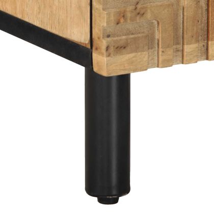 Нощно шкафче Кафяво 40x33x46 cm Масивна дървесина Манго