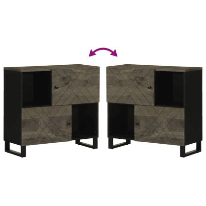 Бюфет черен 80x33x75 cm Масивна дървесина Манго