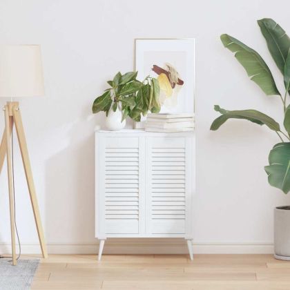 Врати за шкафове Louvred Design 2 бр., бели 61,5x29,5 см