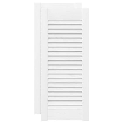 Врати за шкафове Louvred Design 2 бр., бели 61,5x29,5 см