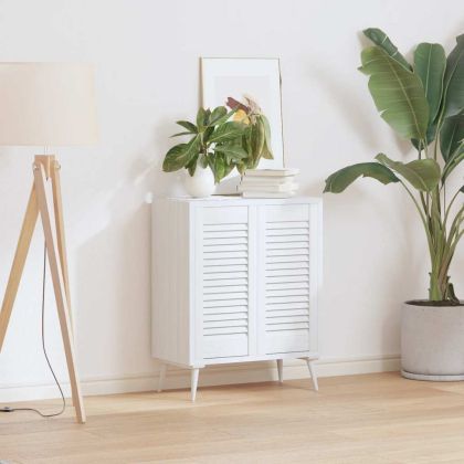 Врати за шкафове Louvred Design 2 бр., бели 61,5x29,5 см