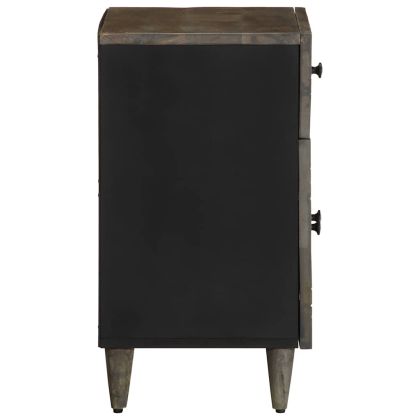 Нощно шкафче Светло сиво 50x33x60 cm Масивна дървесина Манго