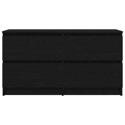 ТВ шкаф черен 100x35x54 cm Изработена дървесина