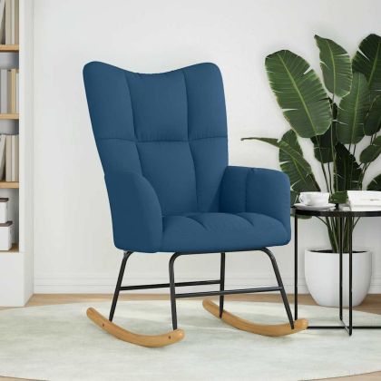 Люлеещ се стол, син, текстил