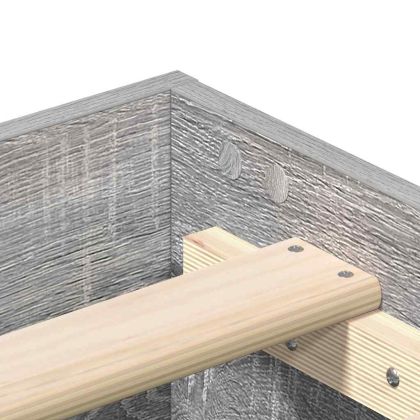 Рамка за легло без матрак сив сонома 200x200 см инженерно дърво