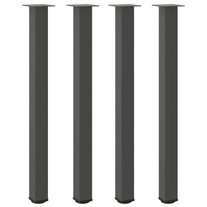 Крака за бар маса, 4 бр., антрацит, 110-112 см, стомана