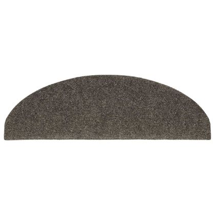 Самозалепващи се постелки за стълби, 20 бр., 65x21x4 см, антрацит, полукръгли, големи