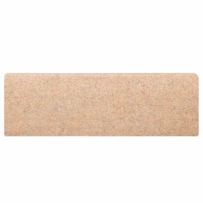 Изтривалки за стълби, самозалепващи се, 30 бр., 65x21x4 см, кремави, с правоъгълен ръб