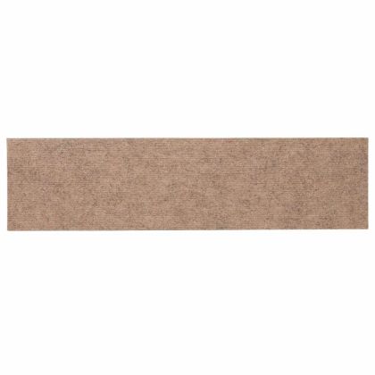 Изтривалки за стълби, самозалепващи се, 30 бр., 76x20 см, светлокафяви, правоъгълни