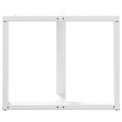 Крака за трапезна маса, Т-образни, 2 бр., бели, 90x35x(72-73) см, стомана