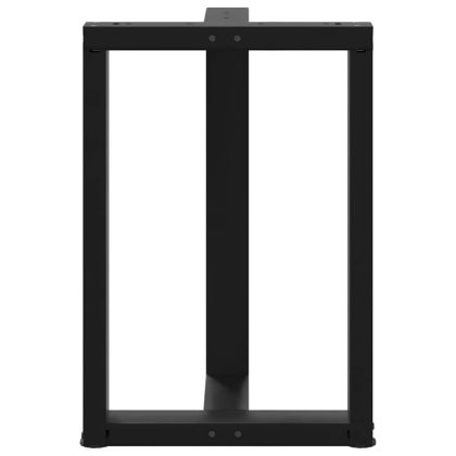 Крака за трапезна маса, Т-образни, 2 бр., черни, 60x35x(72-73) см, стомана