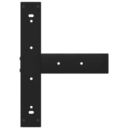 Крака за трапезна маса, Т-образни, 2 бр., черни, 60x35x(72-73) см, стомана