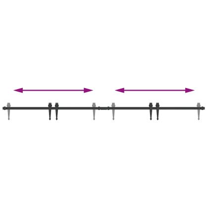 Комплект плъзгащи се врати за шкафове 200 см въглеродна стомана