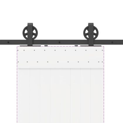 Комплект механизъм за плъзгаща врата, 183 см, стомана, черен