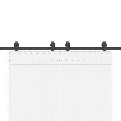 Комплект механизъм за плъзгаща врата, 183 см, стомана, черен