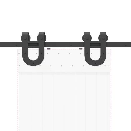 Комплект механизъм за плъзгаща врата, 200 см, стомана, черен