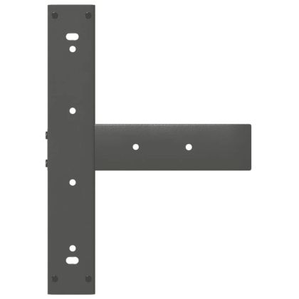 Крака за бар маса, Т-образни, 2 бр., антрацит, 50x35x(100-101) см, стомана