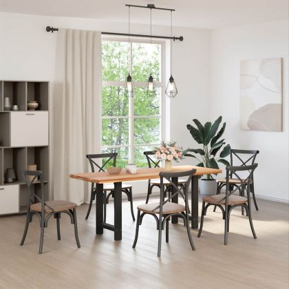 Крака за трапезна маса, черни, 2 бр., 50 x (72-73) см, стомана