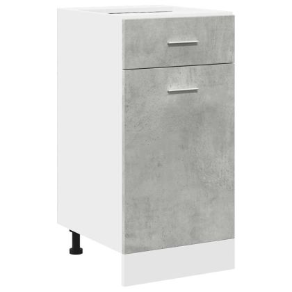 Комплект кухненски шкафове, 7 части, "Lyon", бетонно сив, инженерно дърво