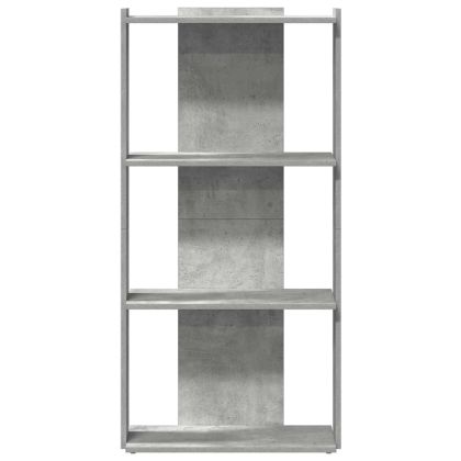 Библиотека 3 рафта бетонно сива 60x30x120 см инженерно дърво