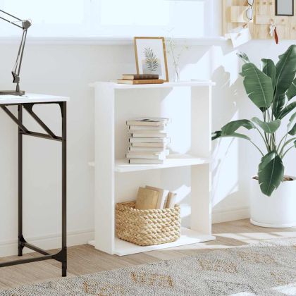 Библиотека 3 рафта бяла 60x30x80 см инженерно дърво