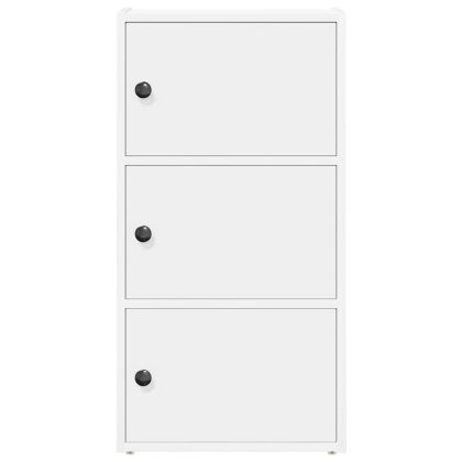 Библиотека, бяла, 40x24x77 см, инженерно дърво