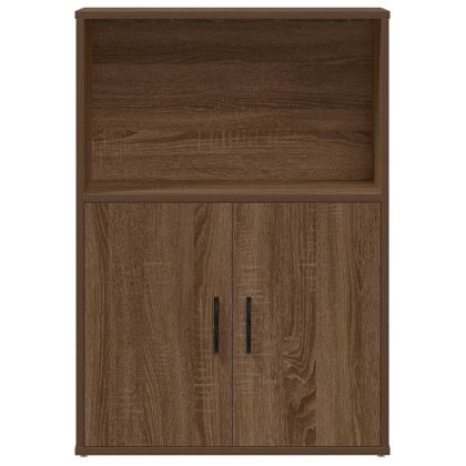 Библиотека, кафяв дъб, 60x24x85 см, инженерно дърво