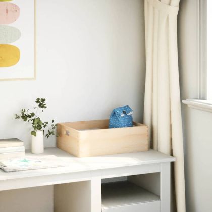 Дървена кутия с дръжки 40x30x13 cm масивна дървесина бор