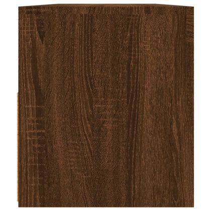 ТВ шкаф с LED осветление, кафяв дъб, 90x35x40 см