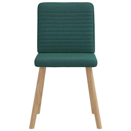 Трапезни столове, 2 бр, тъмнозелени, текстил