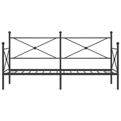 Дневно легло без матрак Черно 80x200 cm Стомана
