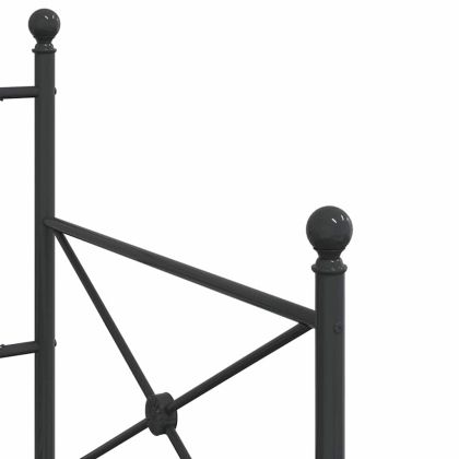 Дневно легло без матрак Черно 80x200 cm Стомана