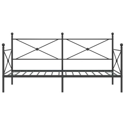 Дневно легло без матрак Черно 100x200 cm Стомана