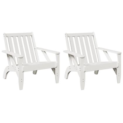 Градински столове Адирондак 2 бр. бели 75x77x77 cm