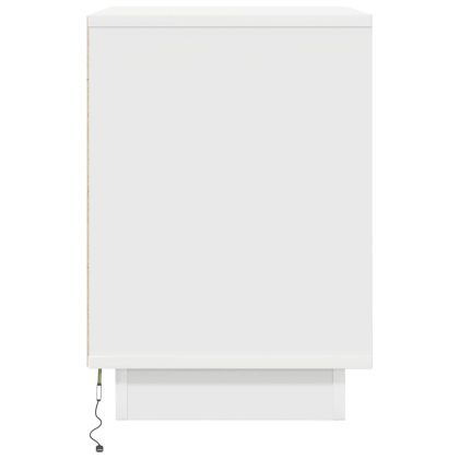 Нощни шкафчета с LED осветление 2 бр., бели 38x34x50 cm