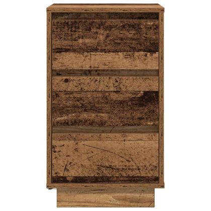 Нощно шкафче с LED осветление Старо дърво 38x34x65 cm