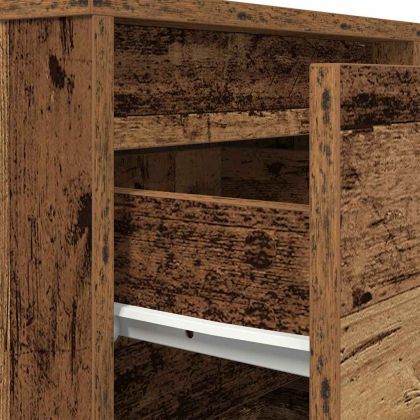 Нощно шкафче с LED осветление Старо дърво 38x34x65 cm