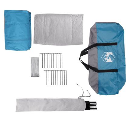 Семейна палатка, типи, 8-местна, синя, водоустойчива