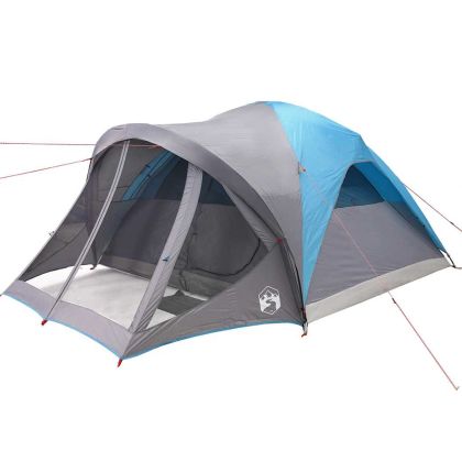 Семейна палатка, тунелна, 6-местна, синя, водоустойчива