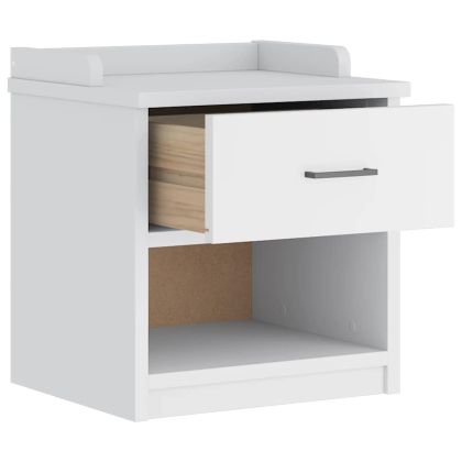 vidaXLL Пейка за антре SANDNES Бяла 45x40x50 cm Масивна дървесина Бор