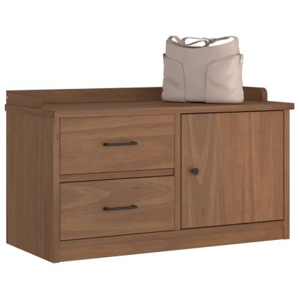 vidaXLL Пейка за антре SANDNES 87x40x50 cm Масивна дървесина Бор