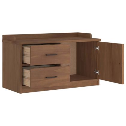 vidaXLL Пейка за антре SANDNES 87x40x50 cm Масивна дървесина Бор