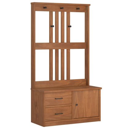 vidaXLL Дърво за антре SANDNES 87x40x159,5 cm масивна дървесина бор