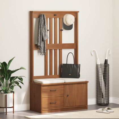 vidaXLL Дърво за антре SANDNES 87x40x159,5 cm масивна дървесина бор