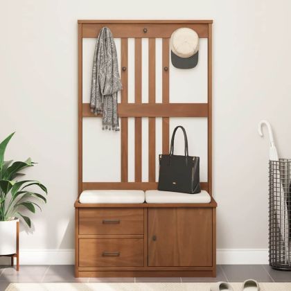 vidaXLL Дърво за антре SANDNES 87x40x159,5 cm масивна дървесина бор