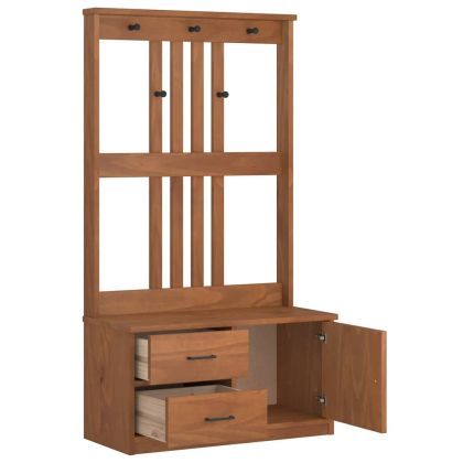 vidaXLL Дърво за антре SANDNES 87x40x159,5 cm масивна дървесина бор