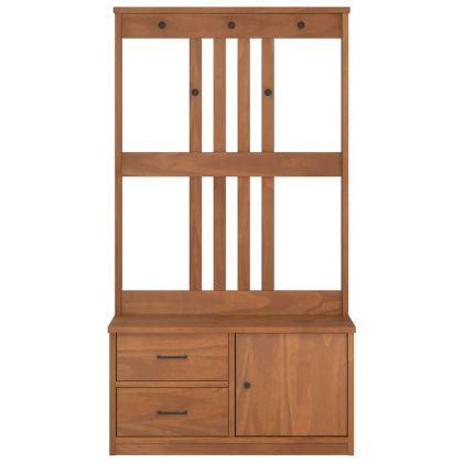 vidaXLL Дърво за антре SANDNES 87x40x159,5 cm масивна дървесина бор